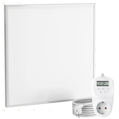 VIESTA® CF chauffage infrarouge mural 60×60 cm 360 W avec thermostat TH12 – panneau chauffant Carbon Crystal pour mur, plafond et plafonds modulaires