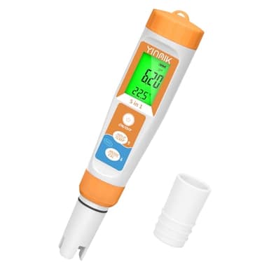 YINMIK Testeur Sel Piscine 2024, Testeur pH et Salinité Mètre Électronique pour Piscine au Sel, Testeur pH Sel TDS EC Temp 5 en 1 pour Eau Piscine, Spa, Aquarium, Eau Potable, Hydroponie