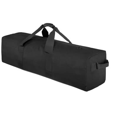 Vorspack Sac de sport pour voyage – 120 L/180 L extra large pour homme, sac de camping pliable pour le rangement, sac de week-end, sac d'équipement pour tente de nuit, sport, déménagement, noir, 120L