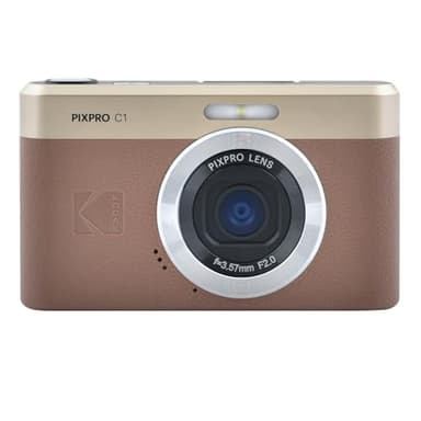Kodak Pixpro C1 – Appareil Photo Numérique Ultra-Compact | 13MP BSI CMOS, Zoom 4X, Écran LCD 2.8", Flash LED, Batterie Intégrée – Marron
