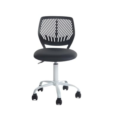 FurnitureR Chaise de Bureau pour Adolescent, Chaise de Tâche sans Accoudoirs Réglable en Hauteur en Noir, Chaise D'étude élégante pour la Maison et Le Bureau