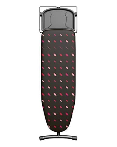 Table à repasser Plusboard Lips, 42cm x 125cm, 100% coton, Idéale pour Centrales Vapeur, Hauteur Réglable, Repose-fer, Système de Fermeture Securisé, Roulettes intégrées, 9Kg, Rangement Facile