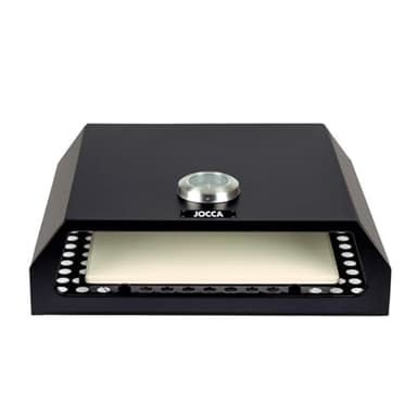 JOCCA - Four à Pizza pour Barbecue en Acier Inoxydable | Prêt en 4 Min | À Poser sur le Barbecue | Sans Montage | Poignées de Transport | [Classe Énergétique E], Noir