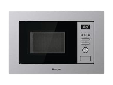 Hisense BIM320G41X Micro-onde intégrable 1000 W 20 l Hauteur 38,8 cm x Largeur 59,5 cm Inox 5 niveaux de puissance 15 programmes préréglés, Grill Combo, Décongeler par temps ou poids