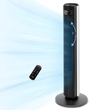 LEVOIT Ventilateur Colonne Silencieux 25dB pour Grande Chambre, Télécommande, 12 Vitesses de Vent, Oscillant à 90°, Ajusteur Haut et Bas 60° avec 7.5m/s, 23W Économie
