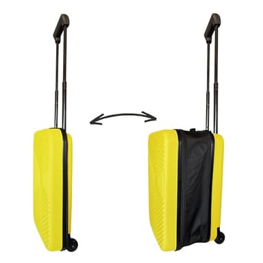 Valise de Cabine Pliable Ultra Fine de 28 à 13 cm d'épaisseur, légère et résistante en ABS, 2 Roues + poignée télescopique, Couleur Vert céladon
