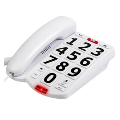 Téléphone à Grosses Touches pour Personnes âgées, téléphone Fixe pour, Un Bouton pour téléphone auxiliaire pour Les malvoyants