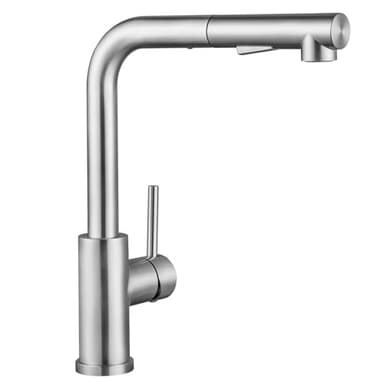 CECIPA X203S Robinet Cuisine Douchette, Mitigeur Cuisine avec Douchette Extractible, Robinet Evier de Cuisine Rotatif 360°, Mitigeur avec Amovible, Robinetterie Cuisine Inox Brossé