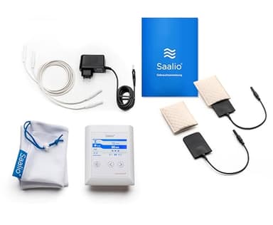 Saalio® AX-Set - iontophorèse contre la transpiration des aisselles, de pouls & CC - avec électrodes de/Silicone Graphite (nouveau développement 2015, fabriqué en Allemagne)