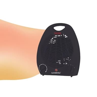 Kamberg - Radiateur Soufflant Salle de Bain - Chauffage d'appoint soufflant - Faible consommation - Silencieux - 2000 W - Noir