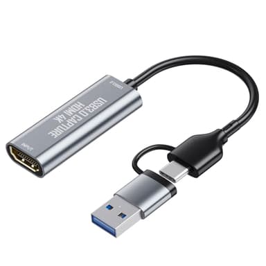 Carte de capture vidéo HDMI 4K, carte de capture HDMI vers USB 3.0/USB C pour streaming/Nintendo Switch/PS3/PS4/YouTube/Xbox/appareil photo/PC/OBS