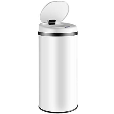 Monzana® Poubelle automatique acier inoxydable 30L capteur mouvement imperméable sans contact affichage LED câble USB poubelle de cuisine blanc
