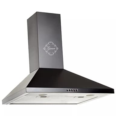 Gurari C 147 BL - Hotte aspirante murale 50 cm •1000m³/h•Hotte murale Luxe fabricant Gurari • 3 vitesses •LED •Noir •Métal noir •Recirculation possible