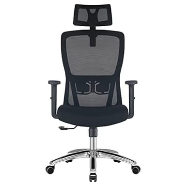 Durrafy Chaise Bureau, Chaise de Bureau avec Roullettes, Fauteuil Bureau Appuie-Tête et Accoudoir Réglables, Maille Respirante, Support Lombaire Réglable, Chaise de Bureau Ergonomique Roulement 150KG