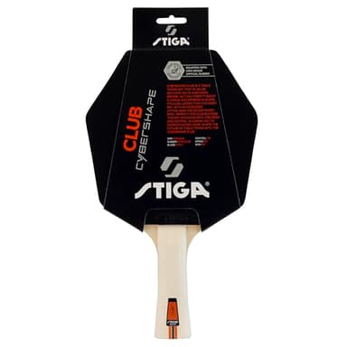 Raquette de Tennis de Table STIGA Club Cybershape. Raquette de Tennis de Table pour débutants avec Bois 5 Plis, revêtement Star Club et Grand Sweet Spot