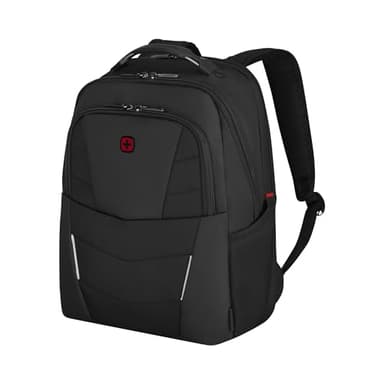 WENGER Altair Sac à Dos pour Ordinateur Portable 15,6 Pouces avec Poche pour Tablette Tactile 10 Pouces, 22 l, Femmes Hommes, Bureau Voyages d’Affaires Uni, Noir, 653186