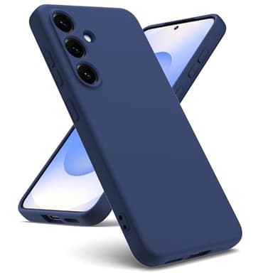 Oududianzi - Coque pour Samsung Galaxy S25 FE 5G,Silicone Liquide, Intérieur Microfibre, Housse Protection Antichoc, Étui Résistant aux Rayures - Bleu Nuit
