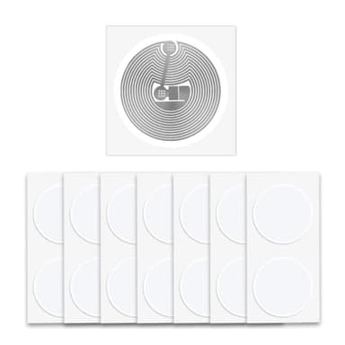 Lot de 50 BABIQT Étiquettes RFID M-IFARE Classic 1K S50 Étiquettes NFC Tag M1 Autocollants RFID ISO 14443A 13,56MHz Tags Étiquette M1 Autoadhésives, 1 Pouce (2,5 cm) Rondes