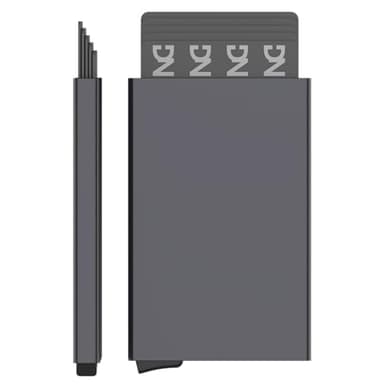 DarNova Porte-cartes en métal avec protection RFID - Tarjetero automatique en aluminium résistant pour homme et femme Porte-cartes minimaliste pour cartes, DNI et documents - Design élégant, Noir