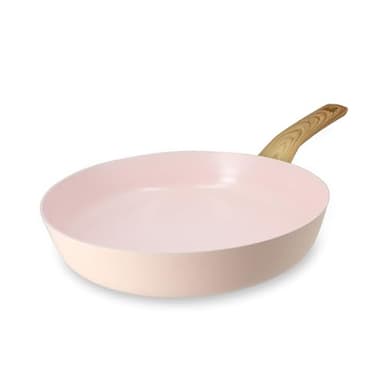 MENASTYL - Poêle 28cm avec revêtement antiadhésif céramique (Sans PFAS/Sans PTFE) tous feux dont induction - En Aluminium - Gamme Colorama - Rose - 6020922
