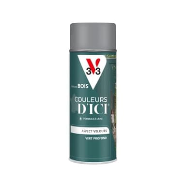 V33 Peinture Bois Couleurs d'ICI aérosol - Vert profond - 400ml