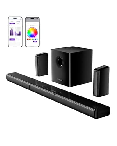 ULTIMEA 7.1ch Virtuelle Barre de Son TV, Barre de Son avec 2 Haut-parleurs Surround, Système de Son Surround pour TV avec RGB, 6.5" Subwoofer, Puissance de Crête 410W, App, HDMI, Apollo S70 Ultra