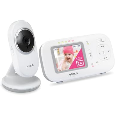 Vtech Babyphone avec écran 2,4 Pouces, Vision Nocturne, Communication bidirectionnelle, capteur de température, indicateur sonore, portée jusqu'à 300 m, Sons apaisants et berceuses, sans Wi-FI :VM320