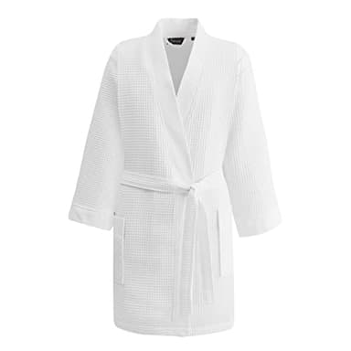Sensei Maison - Peignoir KIMONO COURT - Nid d'abeille SPA - Uni - 210gr/m²- Taille : S - Blanc