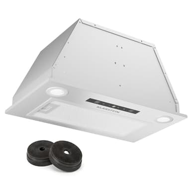 Klarstein Hotte Aspirante Encastrable 52 cm, Hotte Aspirante Silencieuse, Hotte de Cuisine avec Lampes LED, Débit d'Air Puissant 439 m³/h, Minuterie, Commandes Tactiles, Hotte avec Évacuation