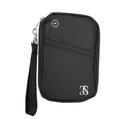 AYHYHLJZJ Pochette Passeport Voyage Famille avec Blocage RFID, Porte Passeport Voyage pour Hommes et Femmes, Portefeuille Passeport RFID Étanche, Pochette Papier Voyage et Porte-Document Noir