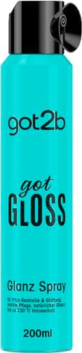 got2b Le spray brillant gotGloss (200 ml) assure jusqu'à 48 h de contrôle des frisottis et une brillance ultime, le spray coiffant protège les cheveux des températures jusqu'à 230 °C