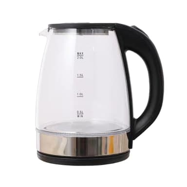 Bouilloire en verre électrique sans fil - Bouilloire en verre de 2 litres - Fonctionnement silencieux, bouilloire électrique avec arrêt automatique, coffre-fort pour thé et café