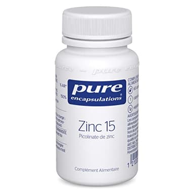 Pure Encapsulations - Zinc 15 - Picolinate de Zinc 15mg - Formule Hautement Absorbable - Soutien au Fonctionnement Normal du Système Immunitaire - 60 Gélules Véganes
