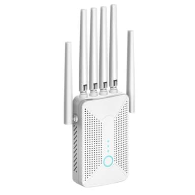 Repeteur WiFi Puissant Sans Fil avec 6 Antennes, Répéteur WiFi & Amplificateur Extender Mur Épais, Couverture 600 m², Repartiteur WiFi Compatible avec Toutes les Box, Port Ethernet, Idéal Maison