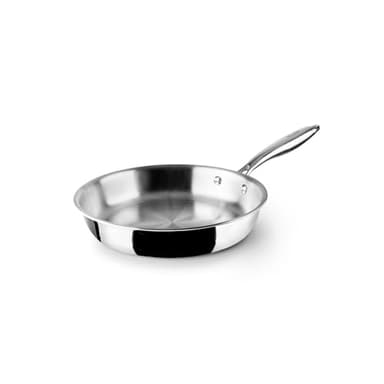 IBILI Poêle triple couche naturelle, 22 cm, acier inoxydable, convient pour induction, sans antiadhésif