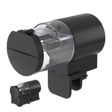 Yuemeuy Distributeur Automatique de Nourriture pour Poissons | Réservoir 100ml pour Flocons,Programmable Étanche pour Aquarium Étang Extérieur Vacances Tortues Crevettes Betta