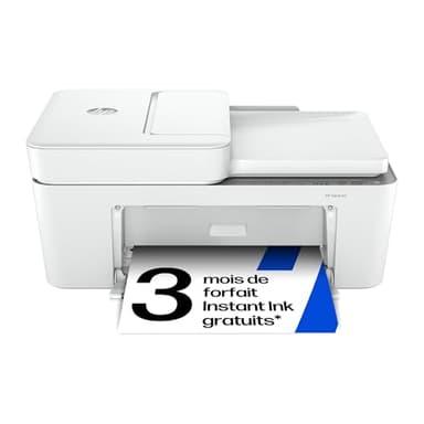 HP DeskJet 4220e, 588K4B, Imprimante multifonction, Instant Ink 3 mois inclus, Jet d'encre, A4, Couleur, Recto verso manuel, 8,5 ppm, Wi-Fi, Chargeur automatique, Fax mobile, Blanche