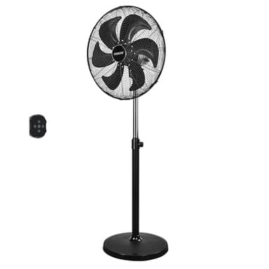 Fanelite Ventilateur sur pied professionnel FS50-DC – 50 cm – Moteur DC silencieux – Débit d’air 230 m³/min – 6 vitesses – Télécommande – Puissant – Usage pro/commercial (50 cm)