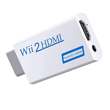 Adaptateur wii hdmi, Convertisseur Wii vers Hdmi, Prend en Charge Tous Les Modes D'Affichage Wii Adaptateur HD 1080p avec Sortie Audio 3,5 Mm Et Hdmi pour Moniteur Wii, TV, Projecteur (Blanc)
