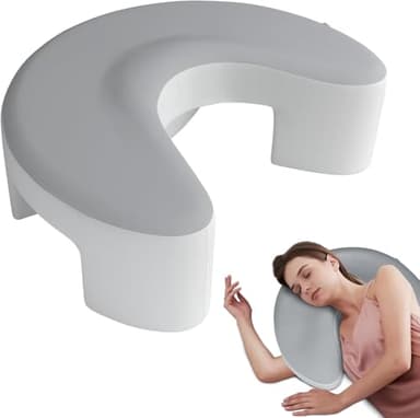 OCPO HOME Oreiller pour Dormir sur Le Côté avec Trou Bras, Oreiller Ergonomique en Mousse à Mémoire de Forme, Coussin Cervical pour Soulager Douleurs de Cou et Épaules, Inclus 2 Taies d'oreiller