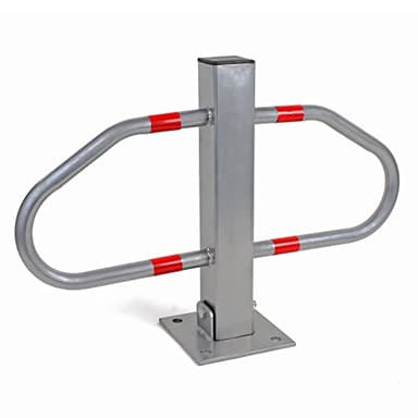 Wiltec Borne de parking rabattable – 700 x 180 x 480 mm – Couleur signalisation – en Acier – avec 3 Clés – Poteau de stationnement, Borne de sécurité