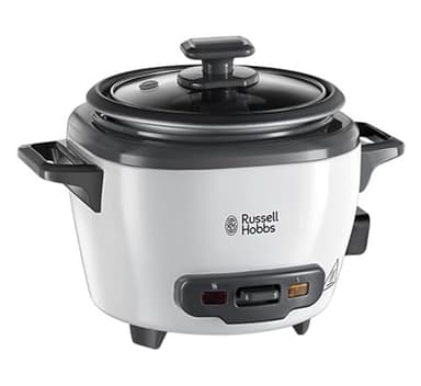 Russell Hobbs Cuiseur de Riz [Mini] Mijoteuse (0,4L, 2 portions, Idéal aussi pour légumes/poisson etc., cuillère à riz & verre doseur incl., réchauffe, Bol antiadhésif amovible lavable) 27020-56