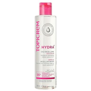 Topicrem - Eau Micellaire Douceur Hydra+ - Nettoie et démaquille, Peaux et yeux sensibles, Fabrication Française - 200 ml