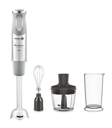 Moulinex quickchef – Mixeur plongeant avec 3 accessoires, acier inoxydable, 10 vitesses, 1000 W