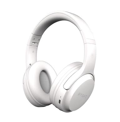 RYGHT – Tempo – Casque sans Fil – Son stéréo Clair, 20H d’autonomie – Pliable, léger, Commande contrôle Musique, Volume, répondre aux appels, activer Assistant Vocal, Oreillettes rembourrés – Blanc