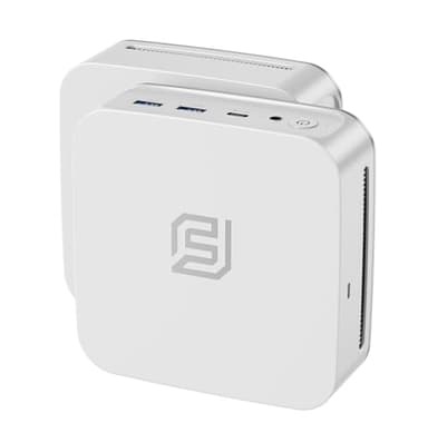 FUNYET Mini PC Laptop,Win 11 Portable, 16 GB de RAM DDR4, SSD de 512 GB,PC procesador N95 (Hasta 3,4 GHz) Laptop, HDMI+DisplayPort/RJ45 x2/WiFi5+Bluetooth 5.0/USB 3.2, Admite 4K, Blanco