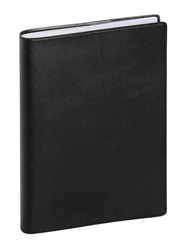 Exacompta 174121E - Agenda journalier de bureau Journal 17 Barbara noir - 12 x 17 cm - Janvier à décembre 2026 - Coloris noir