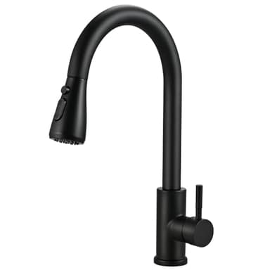 Cieex Robinet Cuisine Douchette Mitigeur Cuisine Pivotant à 360° d'Évier à Arc Élevé Robinet de Cuisine en Acier Inoxydable 3 Modes Pulvérisateur Extensible (Noir Mat)
