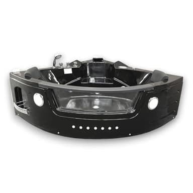 BAIGNOIRE BALNEO MASSANTE NOIR Model Majestic 140 x 140 cm ANGLE HAUTE - BAIN TOURBILLON - 2 PERSONNES CHROMOTHERAPIE