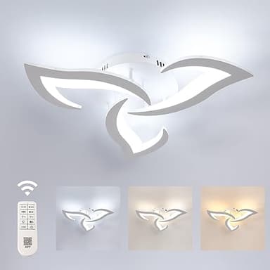 Comely Plafonnier LED Dimmable, Lampe de Plafond Moderne Acrylique 35W 3937LM, 3000K-6500K, Luminaire Plafonnier avec Télécommande pour Chambre Salon, Dia 58cm